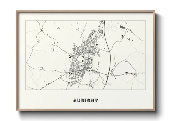 Une affiche de carte sur Aubigny