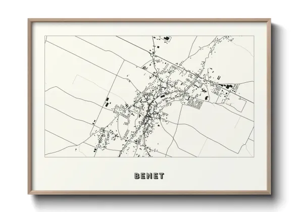 Une affiche de carte sur Benet