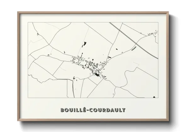 Une affiche de carte sur Bouillé-Courdault
