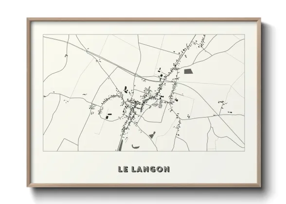 Une affiche de carte sur Le Langon