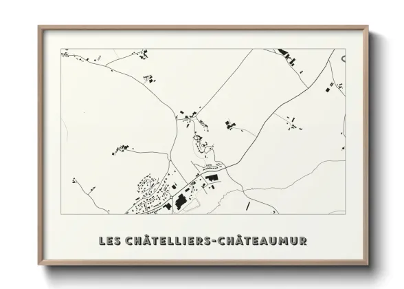 Une affiche de carte sur Les Châtelliers-Châteaumur