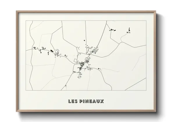 Une affiche de carte sur Les Pineaux