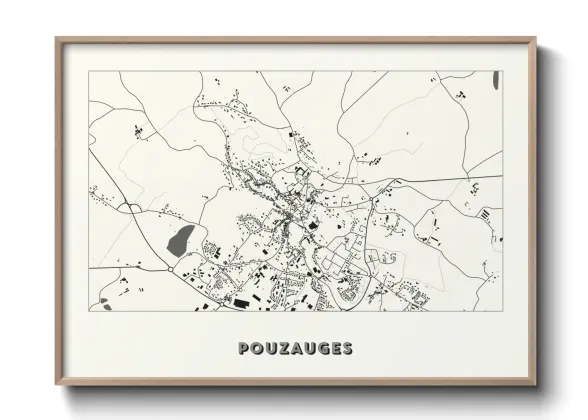 Une affiche de carte sur Pouzauges