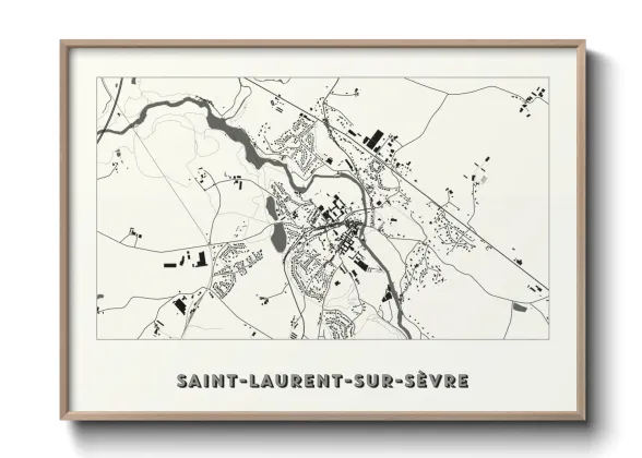 Une affiche de carte sur Saint-Laurent-sur-Sèvre