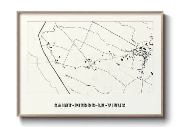 Une affiche de carte sur Saint-Pierre-le-Vieux