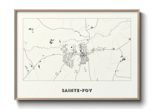 Une affiche de carte sur Sainte-Foy