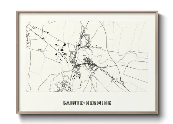 Une affiche de carte sur Sainte-Hermine