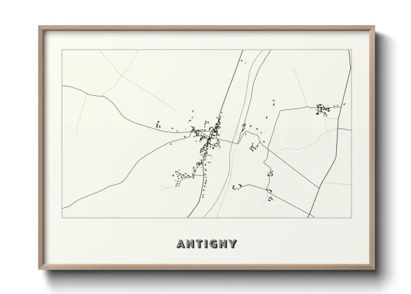 Une affiche de carte sur Antigny