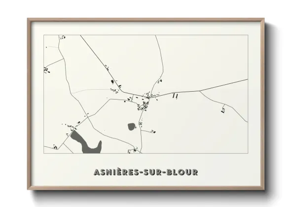 Une affiche de carte sur Asnières-sur-Blour