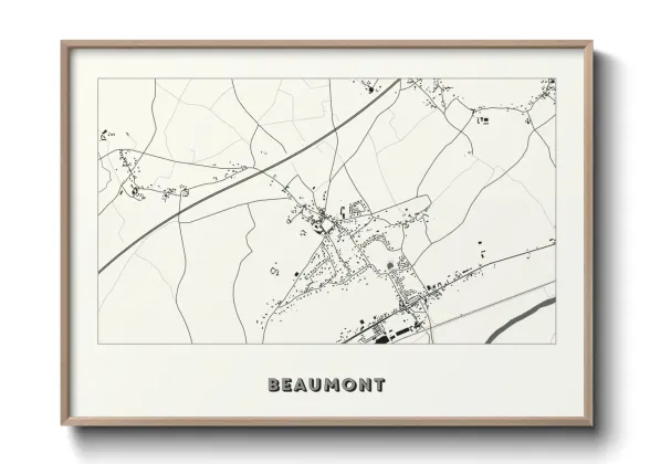 Une affiche de carte sur Beaumont
