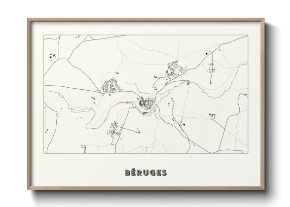 Une affiche de carte sur Béruges