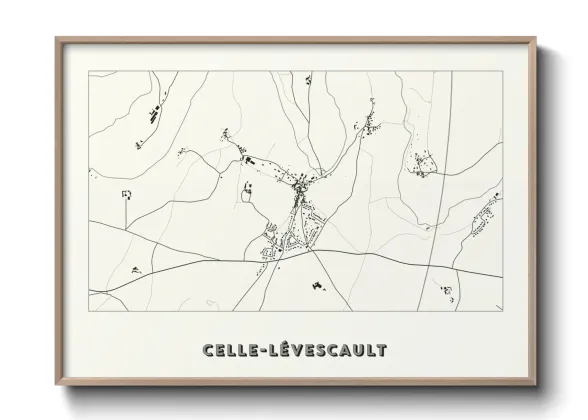 Une affiche de carte sur Celle-Lévescault