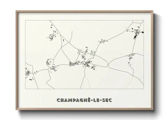Une affiche de carte sur Champagné-le-Sec