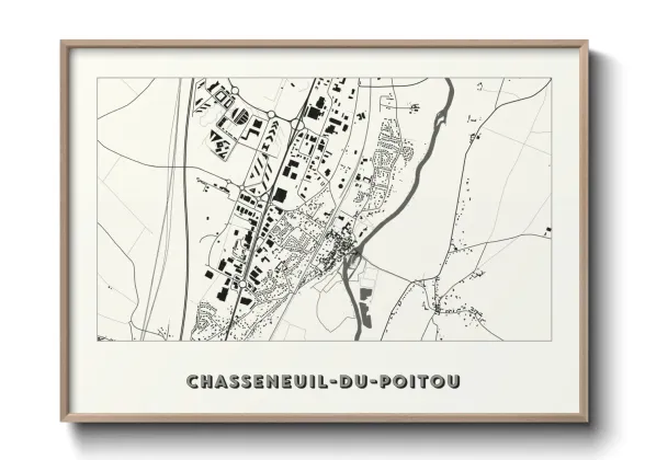 Une affiche de carte sur Chasseneuil-du-Poitou