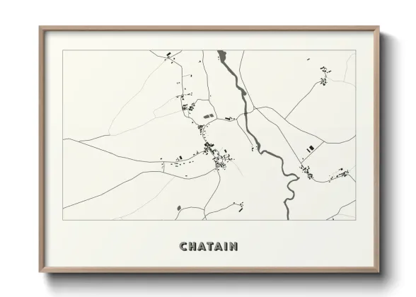 Une affiche de carte sur Chatain
