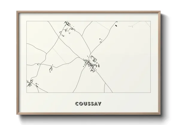 Une affiche de carte sur Coussay