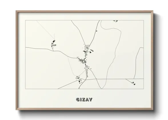 Une affiche de carte sur Gizay