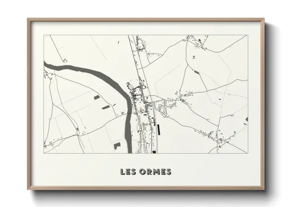 Une affiche de carte sur Les Ormes