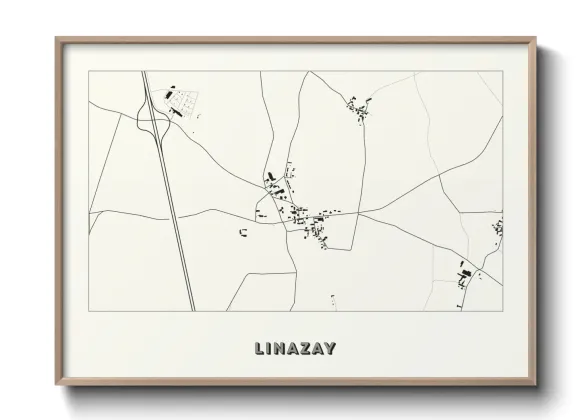 Une affiche de carte sur Linazay