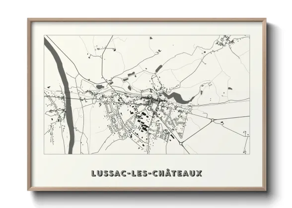 Une affiche de carte sur Lussac-les-Châteaux