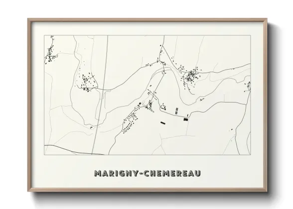 Une affiche de carte sur Marigny-Chemereau