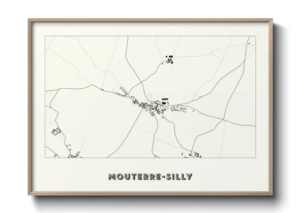 Une affiche de carte sur Mouterre-Silly