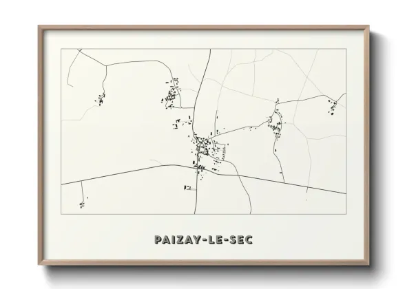 Une affiche de carte sur Paizay-le-Sec