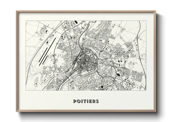 Une affiche de carte sur Poitiers