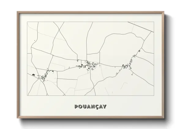 Une affiche de carte sur Pouançay