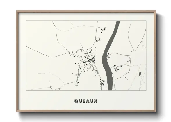 Une affiche de carte sur Queaux