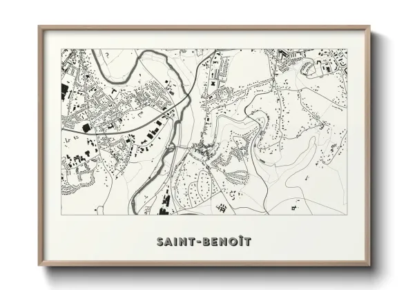 Une affiche de carte sur Saint-Benoît