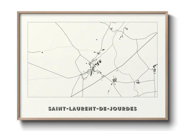 Une affiche de carte sur Saint-Laurent-de-Jourdes