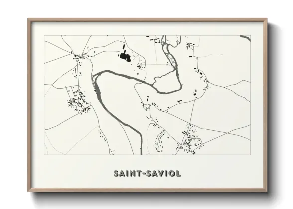 Une affiche de carte sur Saint-Saviol
