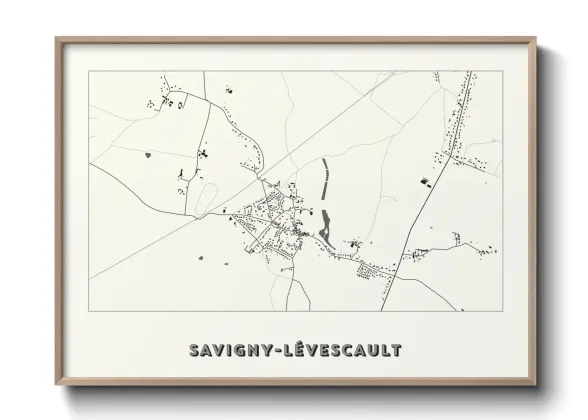 Une affiche de carte sur Savigny-Lévescault