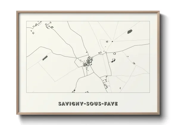 Une affiche de carte sur Savigny-sous-Faye
