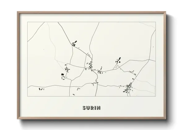 Une affiche de carte sur Surin