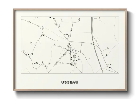 Une affiche de carte sur Usseau