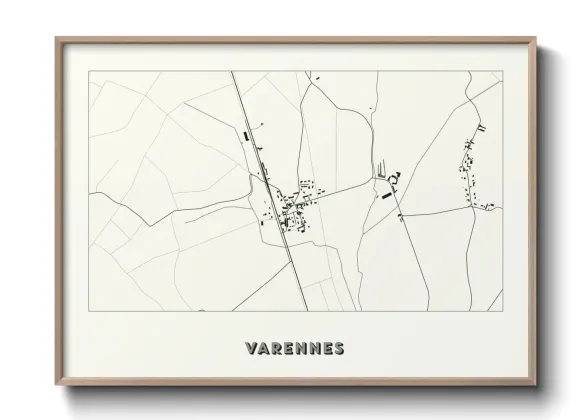 Une affiche de carte sur Varennes