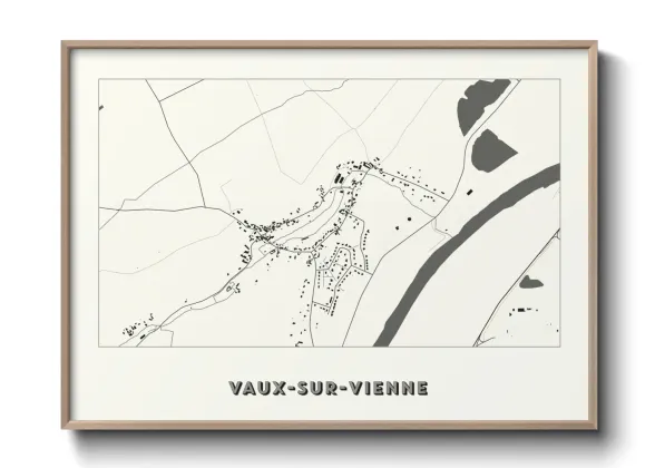 Une affiche de carte sur Vaux-sur-Vienne
