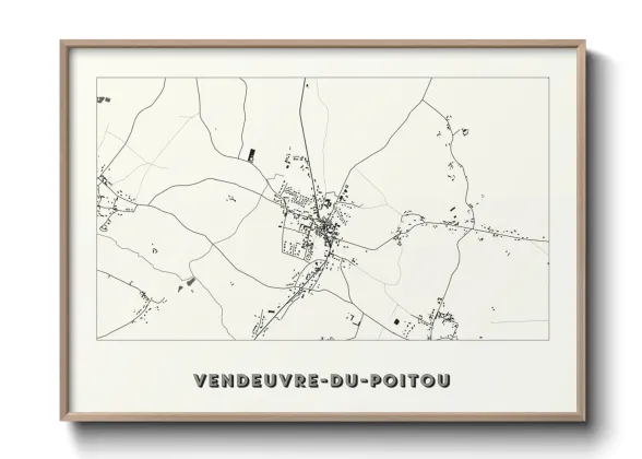 Une affiche de carte sur Vendeuvre-du-Poitou
