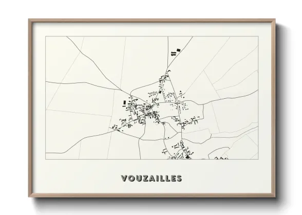 Une affiche de carte sur Vouzailles