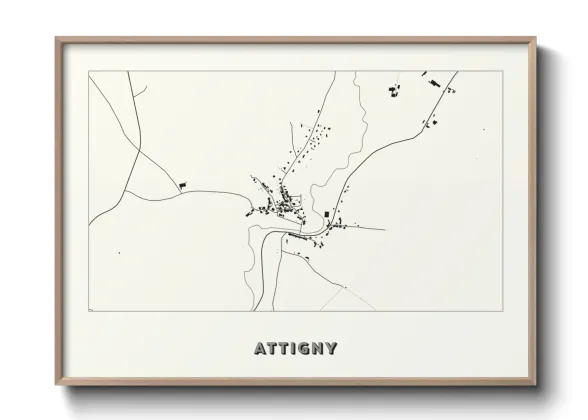 Une affiche de carte sur Attigny
