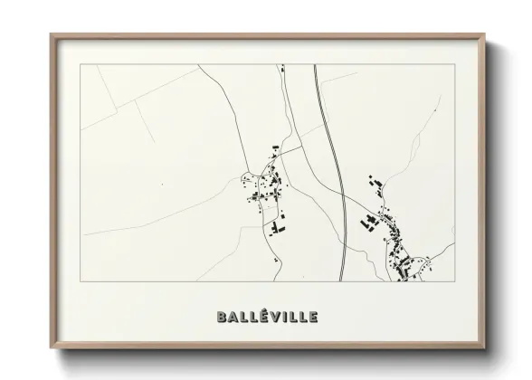 Une affiche de carte sur Balléville