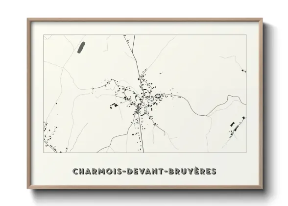 Une affiche de carte sur Charmois-devant-Bruyères