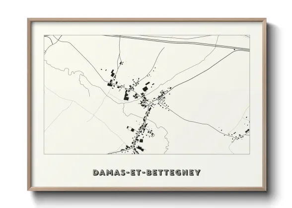 Une affiche de carte sur Damas-et-Bettegney