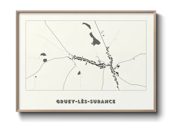 Une affiche de carte sur Gruey-lès-Surance