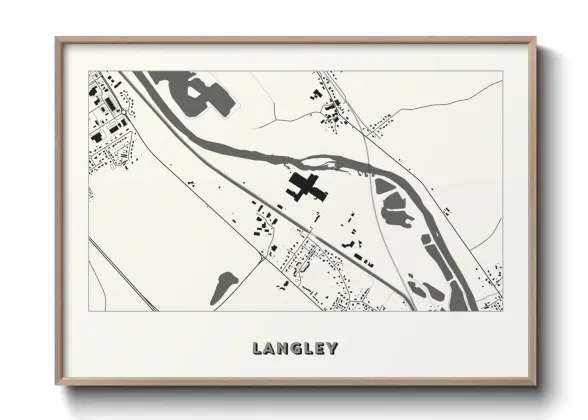Une affiche de carte sur Langley