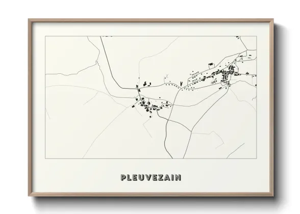 Une affiche de carte sur Pleuvezain