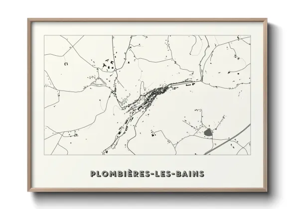 Une affiche de carte sur Plombières-les-Bains