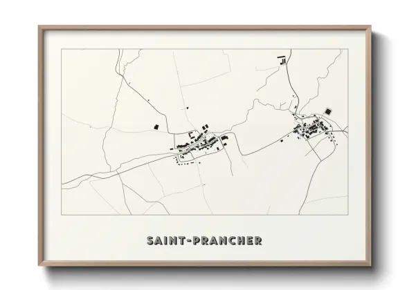 Une affiche de carte sur Saint-Prancher